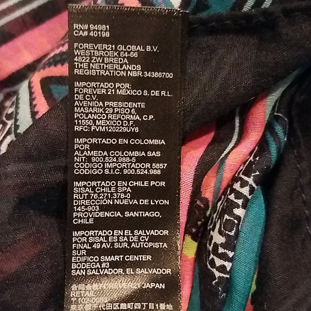 Forever 21 Aztec‎ neon print lightweight infinity scarf 26x35